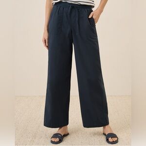 NWT Pact Women Monterey Poplin Wide Leg Pants (XS, Midnight Blue)